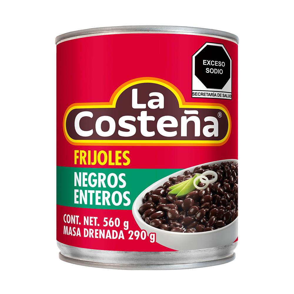 La Costeña · Frijoles negros enteros (560 g)