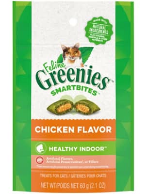 Greenies Feline Smartbites Hairball Control Chicken Flavor Treats For Cats (2.1 oz)