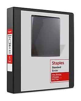 Staples 1 1/2 3-Ring View Binder, D-Ring, Black (55398/26437)