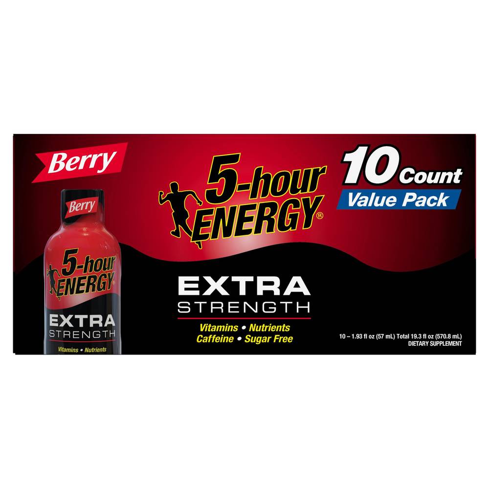 5-Hour Energy Extra Strength Berry Energy Shot (10 pack, 1.93 fl oz)