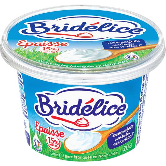Crème Légère Épaisse 15% mg Bridelice 20cl