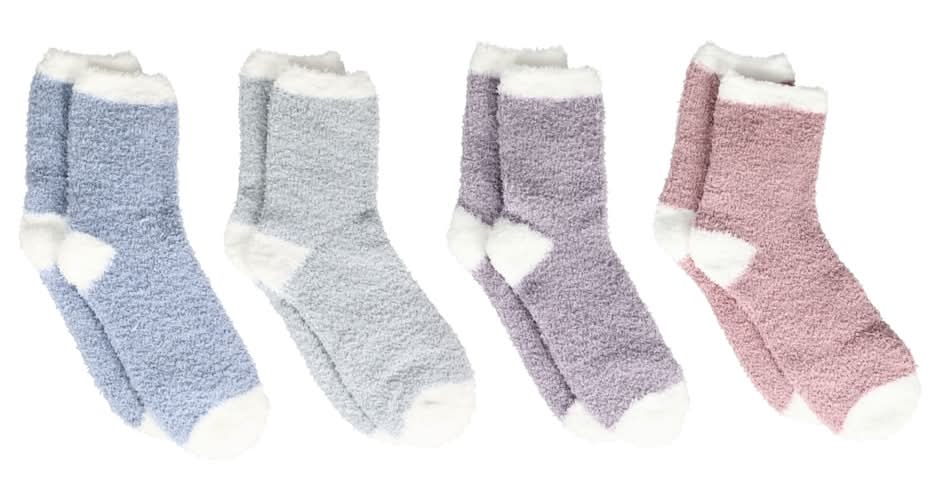 Snugadoo Soft Socks With Gift Tag, Adult, Assorted (4 ct)