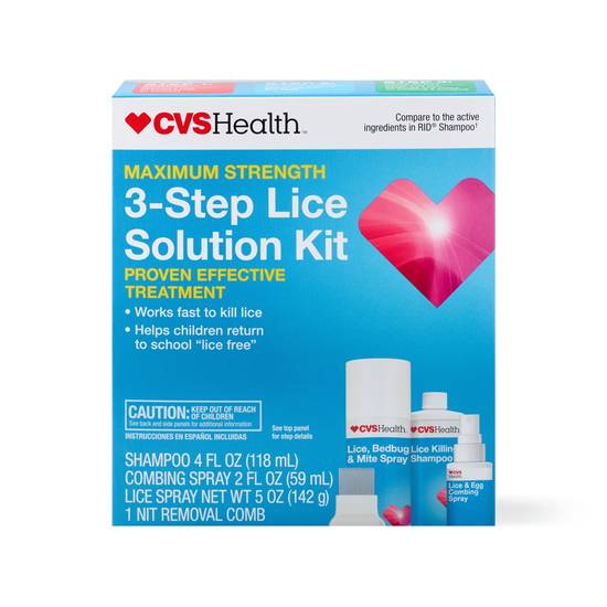 CVS Health Maximum Strength 3-Step Lice Solution Kit