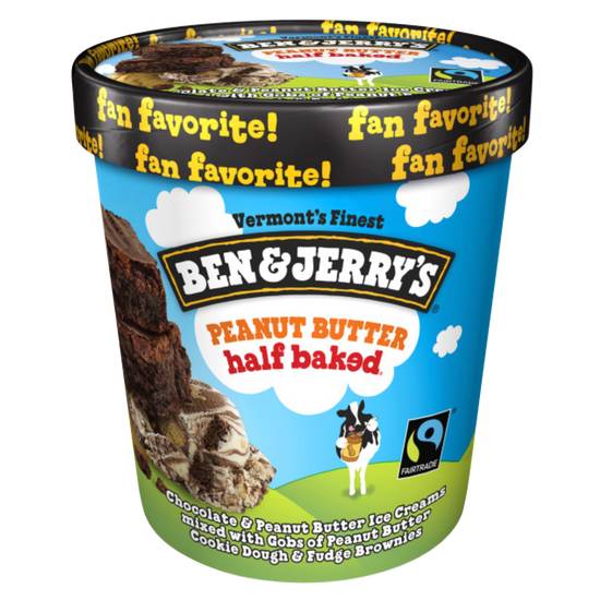 Ben & Jerry's Peanut Butter Half Baked Ice Cream 16oz
