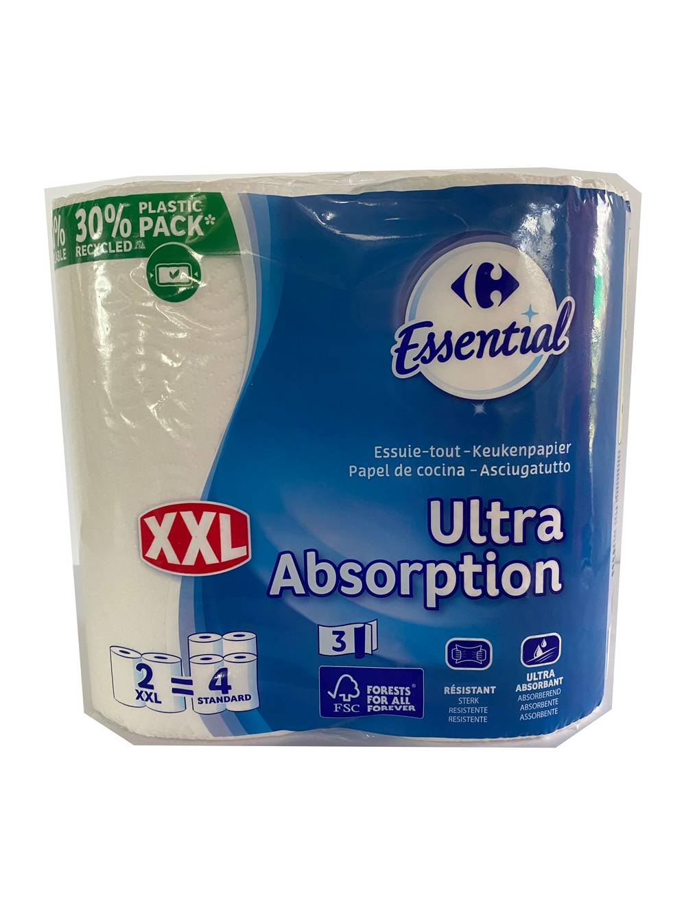 Carrefour Essential - Essuie tout ultra absorption (xxl) (2 pièces)