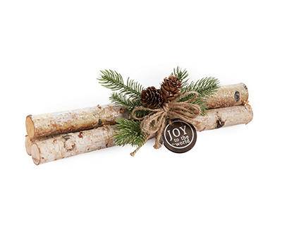 "Joy to the World" Bark Stack Tabletop Decor