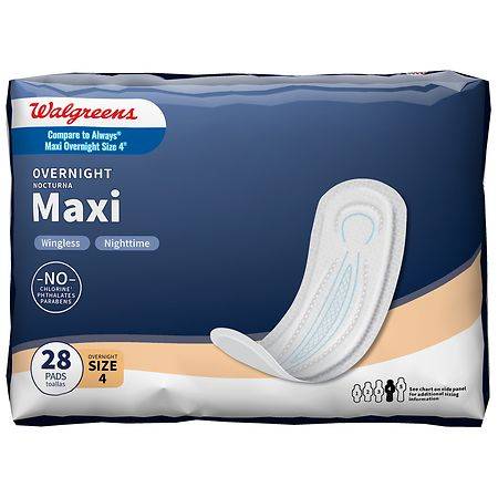 Walgreens Overnight Wingless Maxi Pads (28 ct)