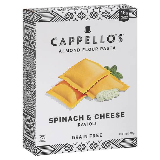 Cappello's Almond Flour Pasta Spinach & Cheese Ravioli