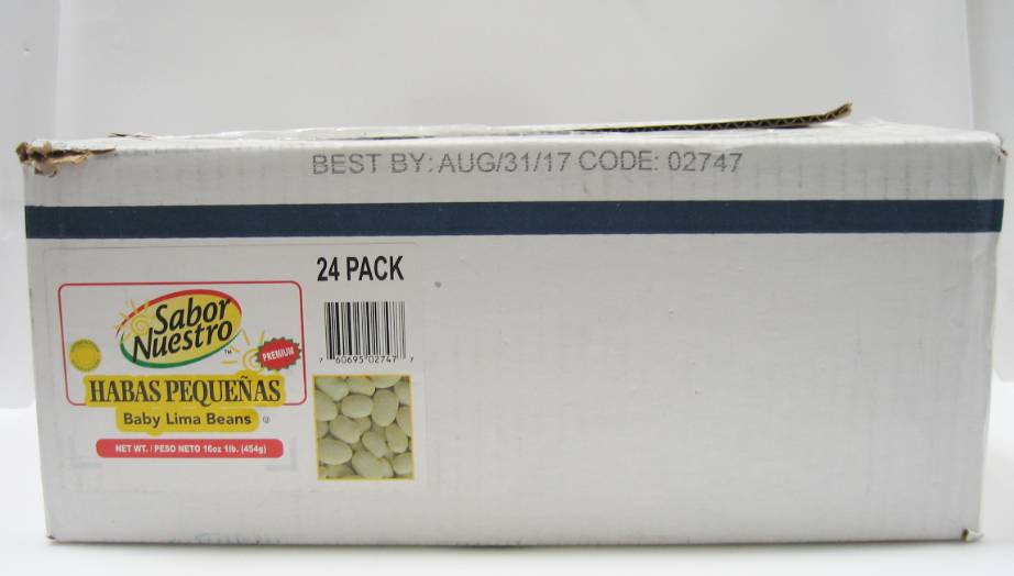 Sabor Nuestro - Baby Lima Beans - 24/1lb (1X24|1 Unit per Case)