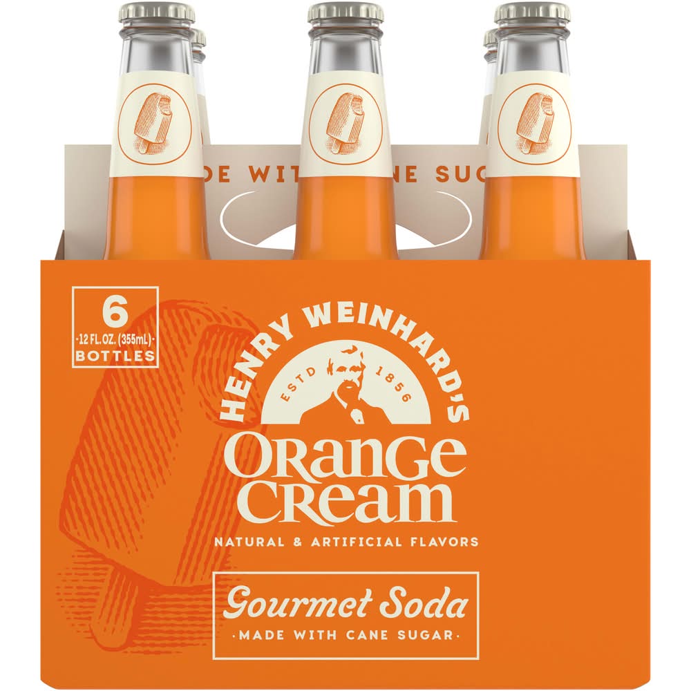 Henry Weinhard's Flavored Gourmet Soda, Orange Cream (6 x 12 fl oz)