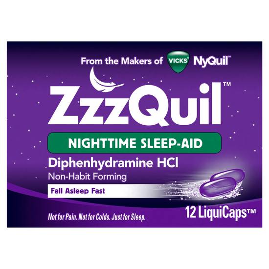 ZzzQuil Nighttime Sleep Aid LiquiCaps, 12 CT