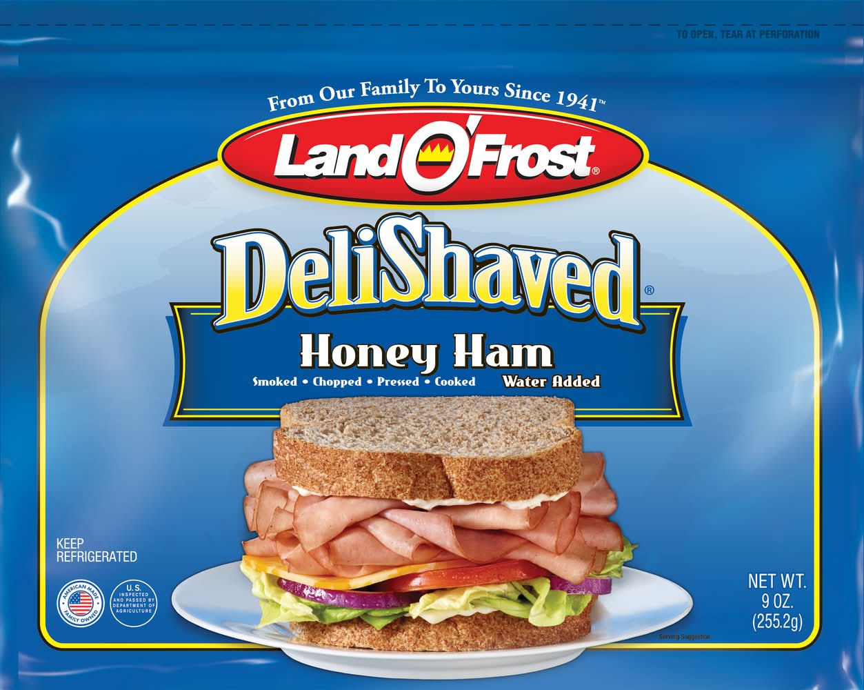 Land O' Frost Deli Shaved, Honey Ham (9 oz)