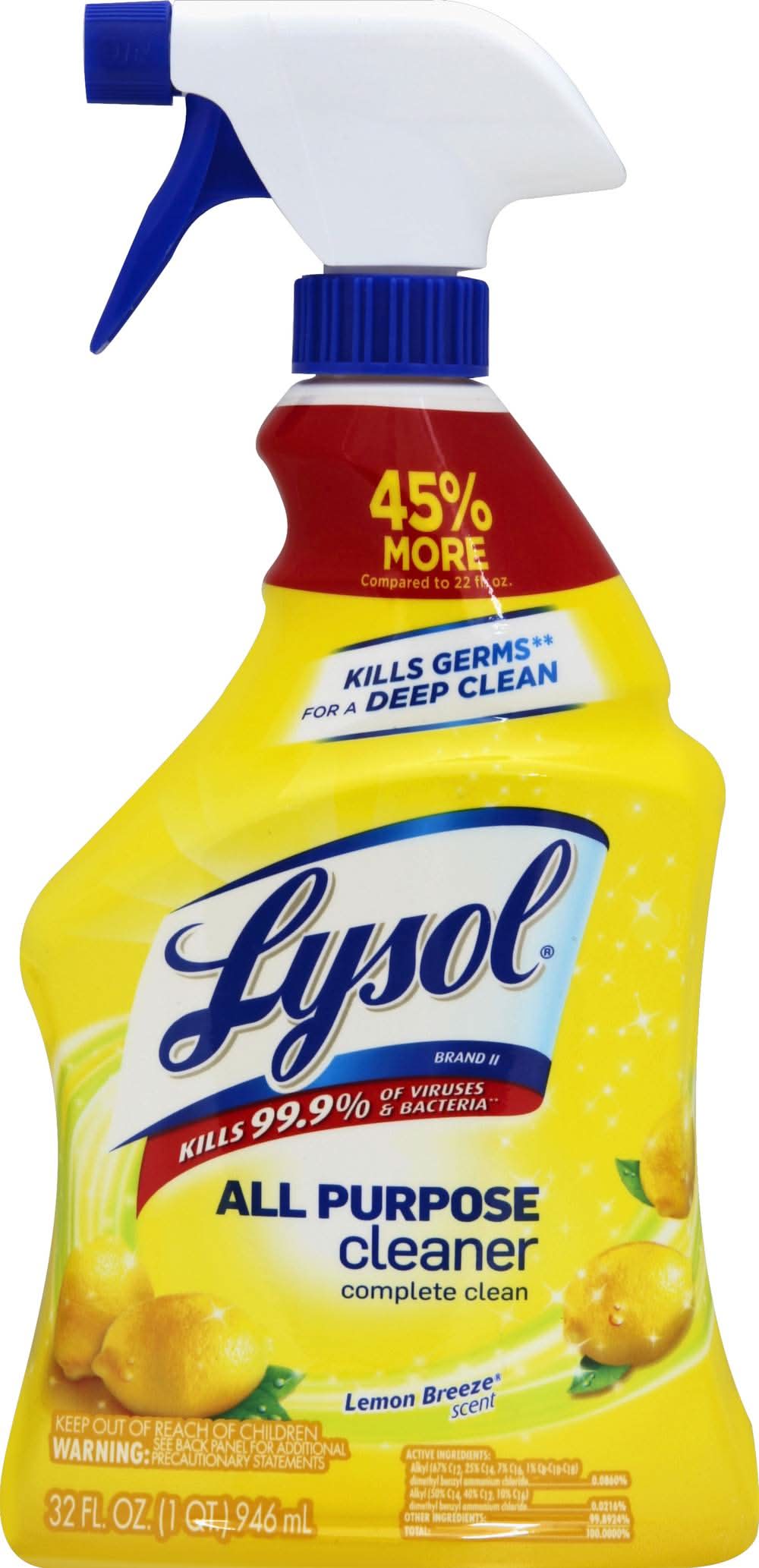 Lysol All Purpose Cleaner Spray, Lemon Breeze (2 lbs)