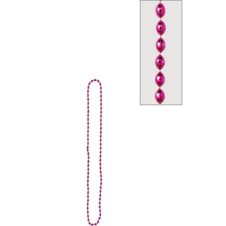 Party City Metallic Bead Necklace, 30'', Pink