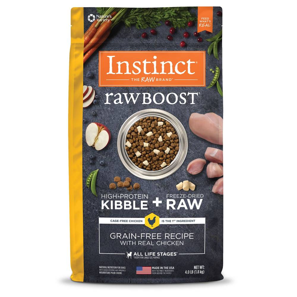 INSTINCT All Life Stage Raw Boost Chicken Dry Dog Food (4 lbs)