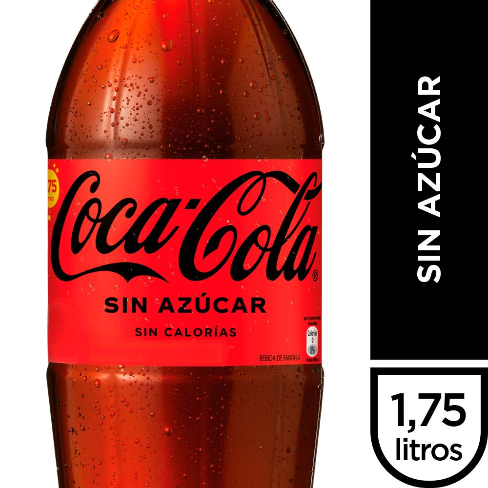 Coca-cola bebida sin azúcar (botella 1.75 l)