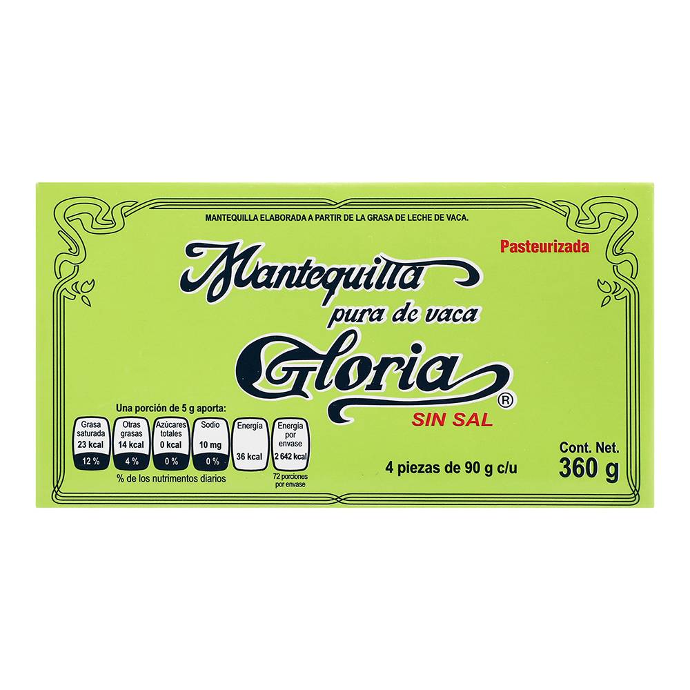 Gloria mantequilla sin sal (4 un)