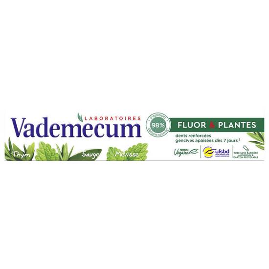 VADEMECUM - Dentifrice fluor et plantes - 75ml