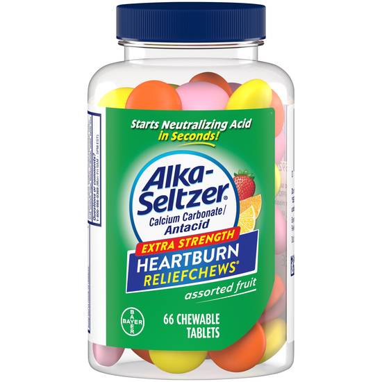 Alka-Seltzer Extra Strength Heartburn Relief Chews Assorted Flavors, 66 CT
