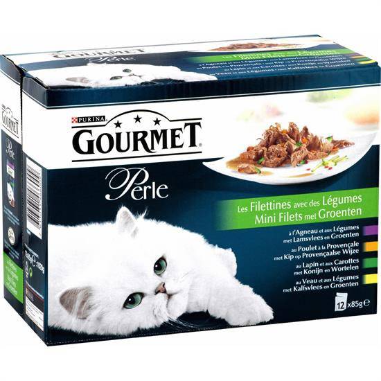 Pâtée pour chat légumes/viandes PURINA GOURMET - les 12 sachets de 85 g