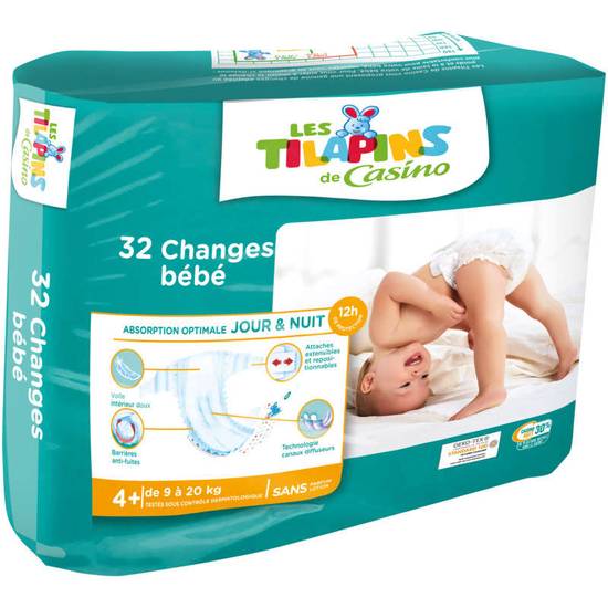 Couche bébé - Change bébé - Taille 4+ - Maxi + - 9 à 20kg