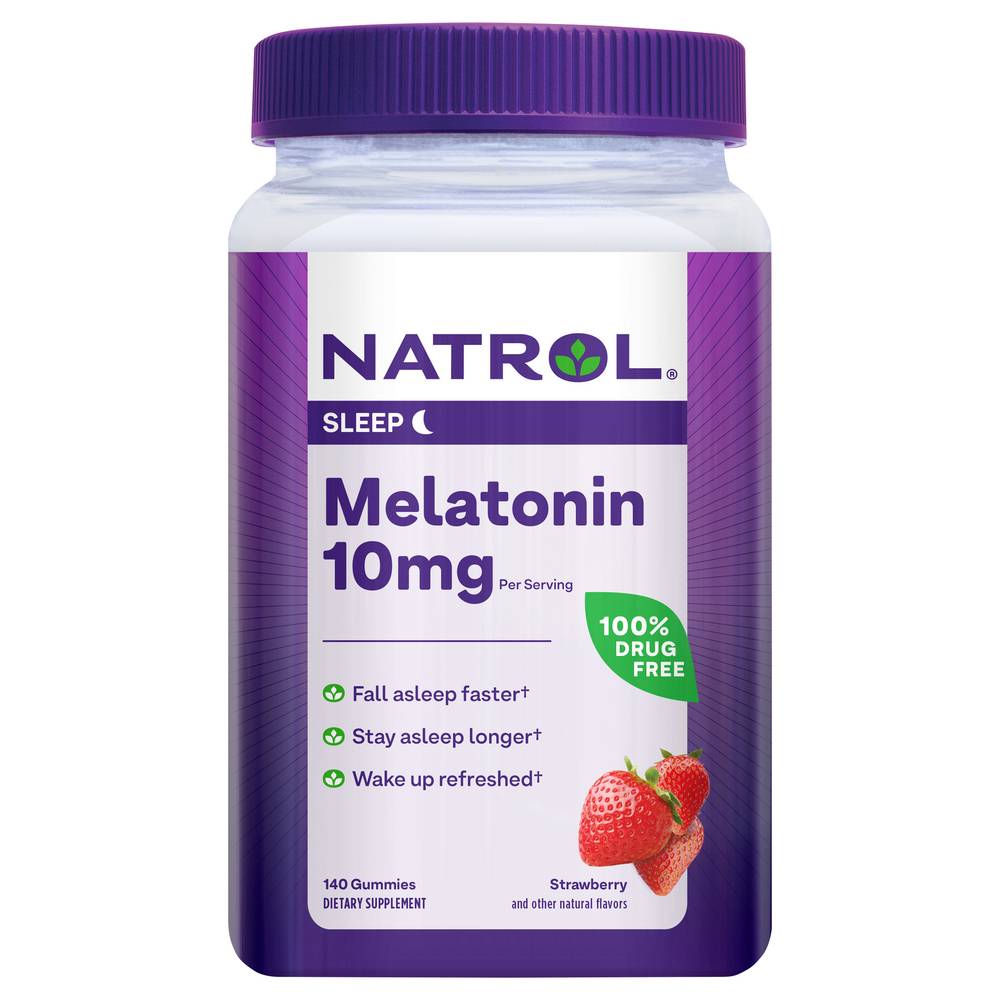 Natrol Melatonin Sleep Strawberry 10 mg Gummies (7.76 oz)