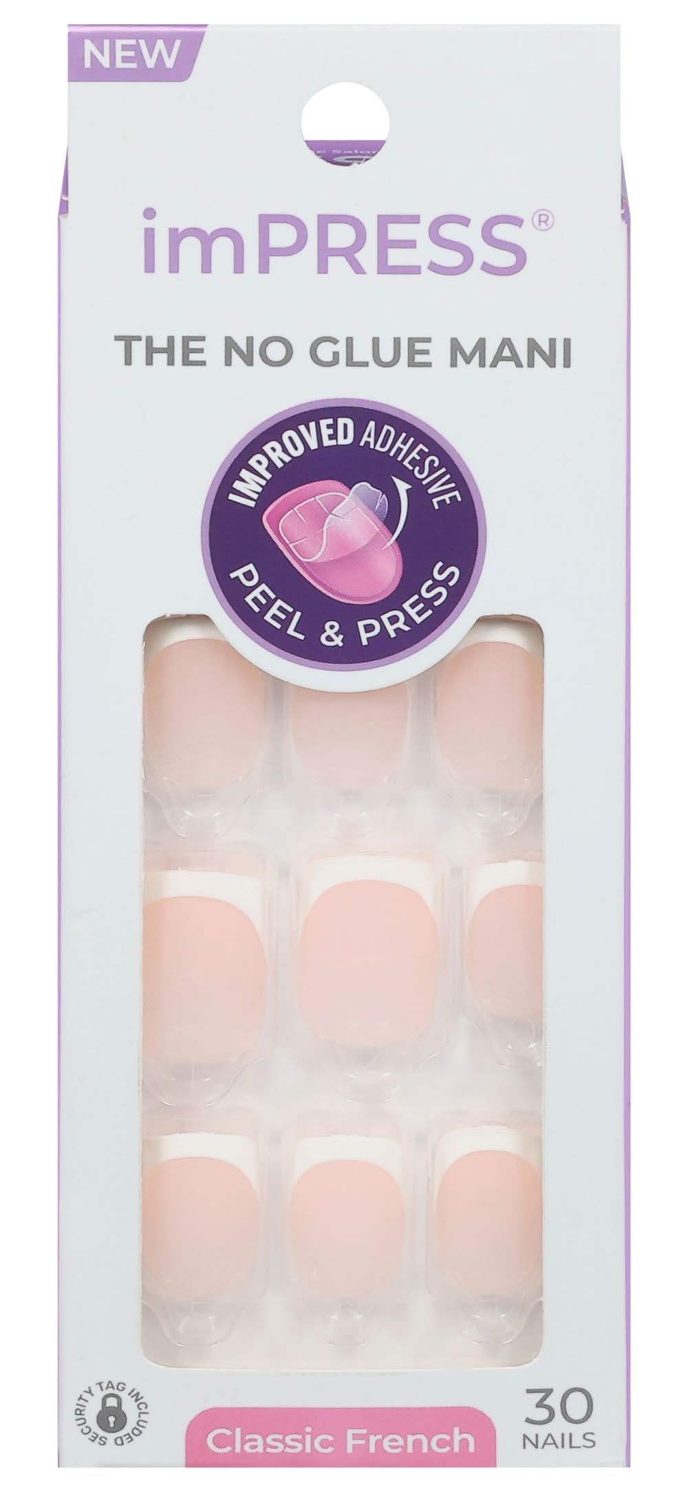 imPRESS Classic French Improved Adhensive Peel&Press Nails (30 ct)
