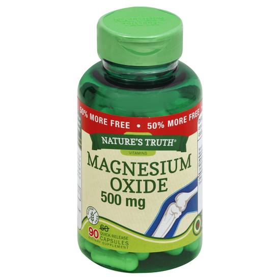 Nature's Truth Magnesium Oxide 500 mg Capsules (90 ct)