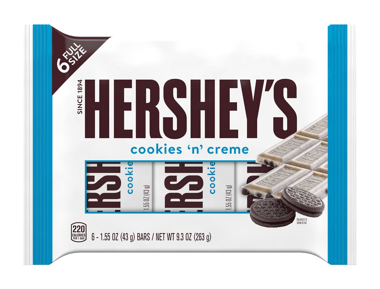 Hershey's Chocolate Bars, Cookies 'N' Creme (6 x 1.55 oz)