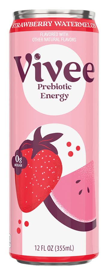 Vivee Prebiotic Energy Drink, Strawberry-Watermelon (12 fl oz)