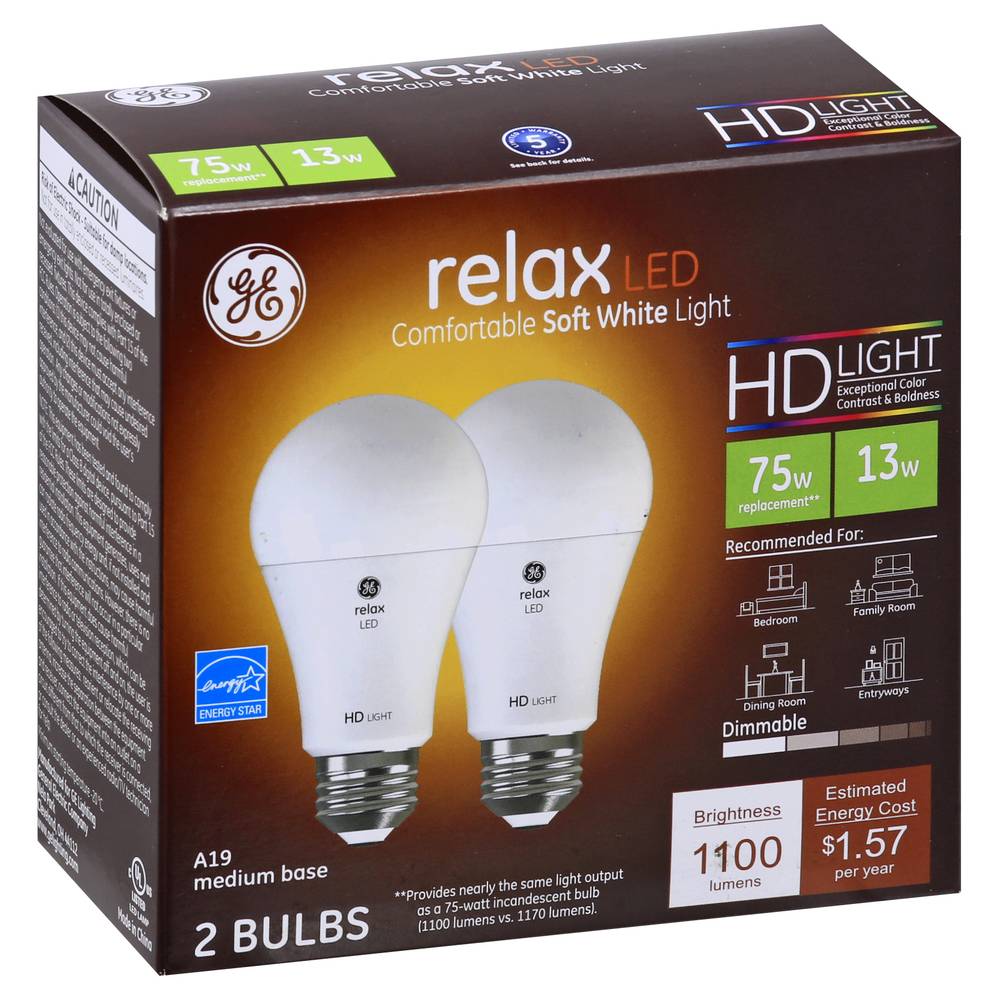 General Electric Relax Led Soft White Light Bulb 13 Watts