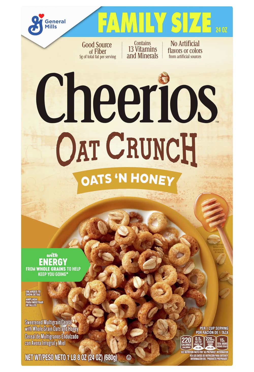 Cheerios Oats 'N Honey Crunch Cereal (24 oz)