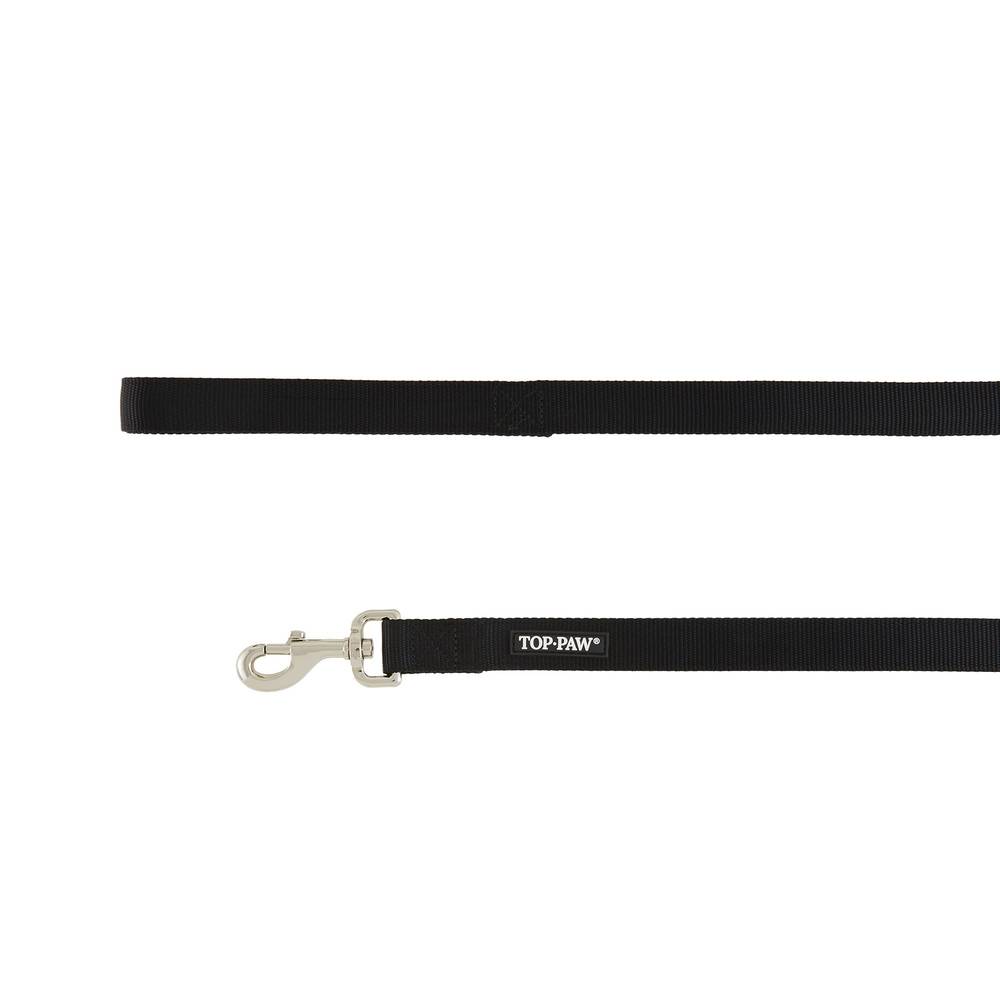 Top Paw Standard Dog Leash, 6 Feet, Black