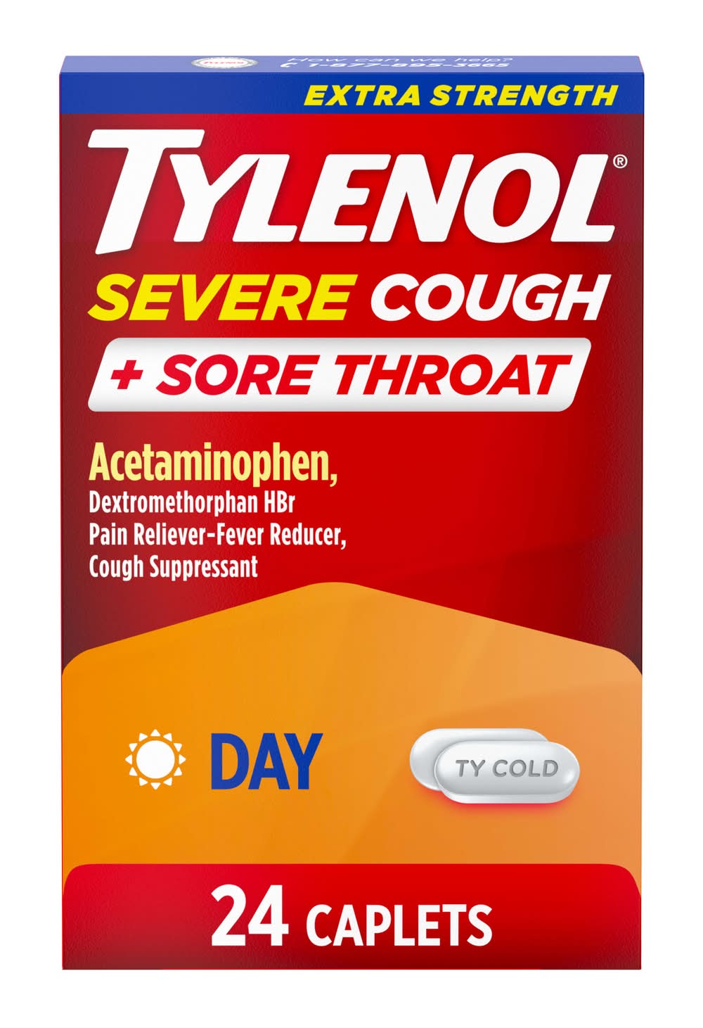 Tylenol Extra Strength Severe Cough + Sore Throat Caplets (24 ct)
