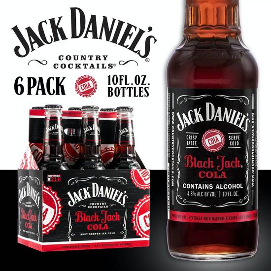 Jack Daniel's Black Jack Cola Country Cocktails (6 ct , 10 fl oz)