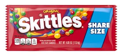 SKITTLES Original Chewy Candy, Share Size, 4 oz Bag