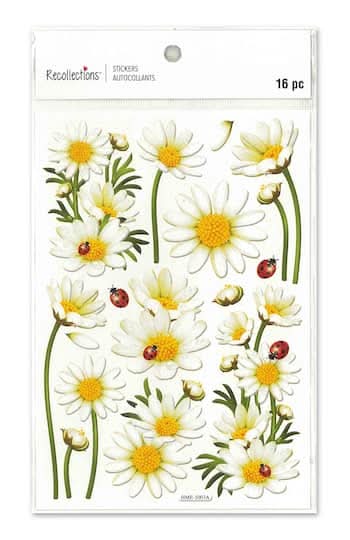 Recollections Daisy Dimensional Stickers, 5" x 8.86", Multicolor (16 ct)