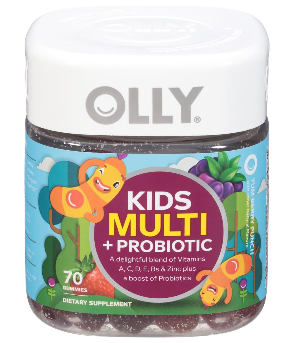 Olly Kids Multi + Probiotic Dietary Supplement Gummies, Yum Berry Punch (70 ct)