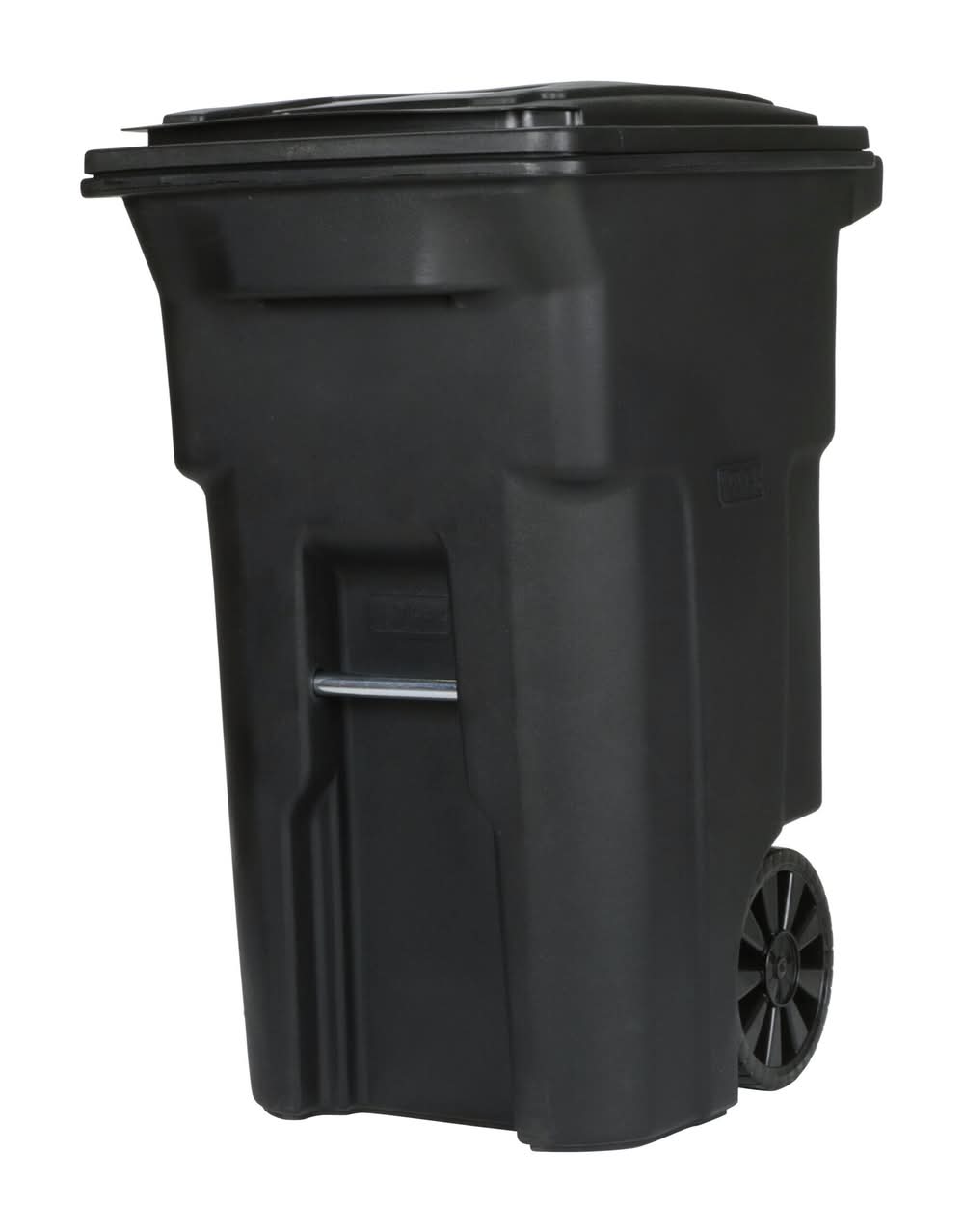 Toter 64 Gallon Black Resin Wheeled Outdoor Hinged Lid Trash Can