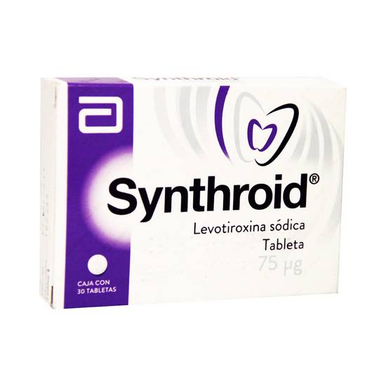 Abbott synthroid levotiroxina sódica tabletas 75 mcg (30 piezas)