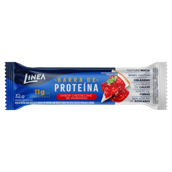 Linea barra de proteína 11g sabor cheesecake de morango (32g)