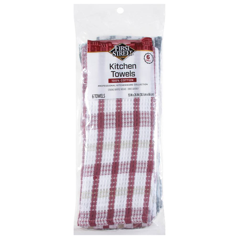 First Street Kitchen Towels, 15x26in (6 ct)