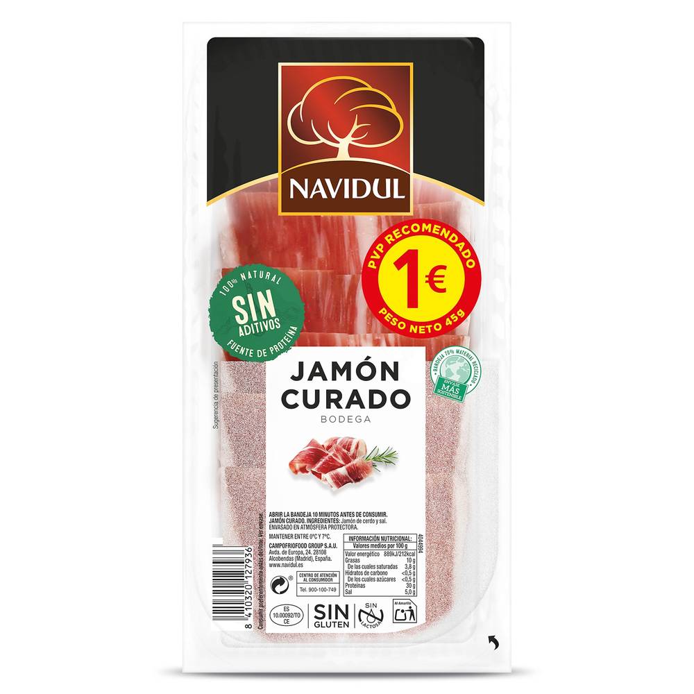 Jamón Curado Navidul Sobre 45 G