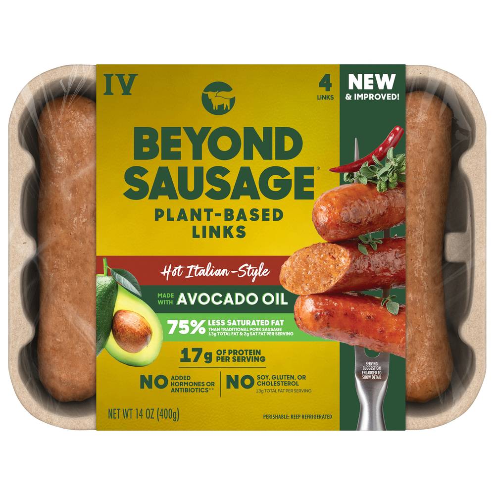 Beyond Meat Beyond Sausage Hot Italian Plant-Based Links (14 oz, 4 ct)