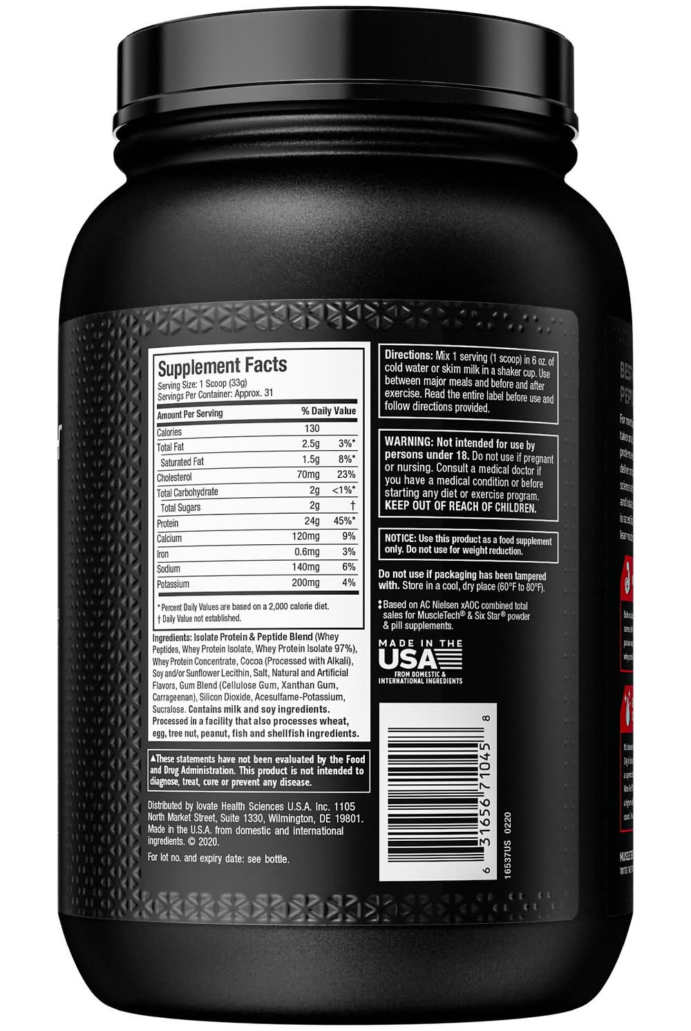 MuscleTech Nitro Tech Whey Gold Protein Powder, Double Rich Chocolate ...