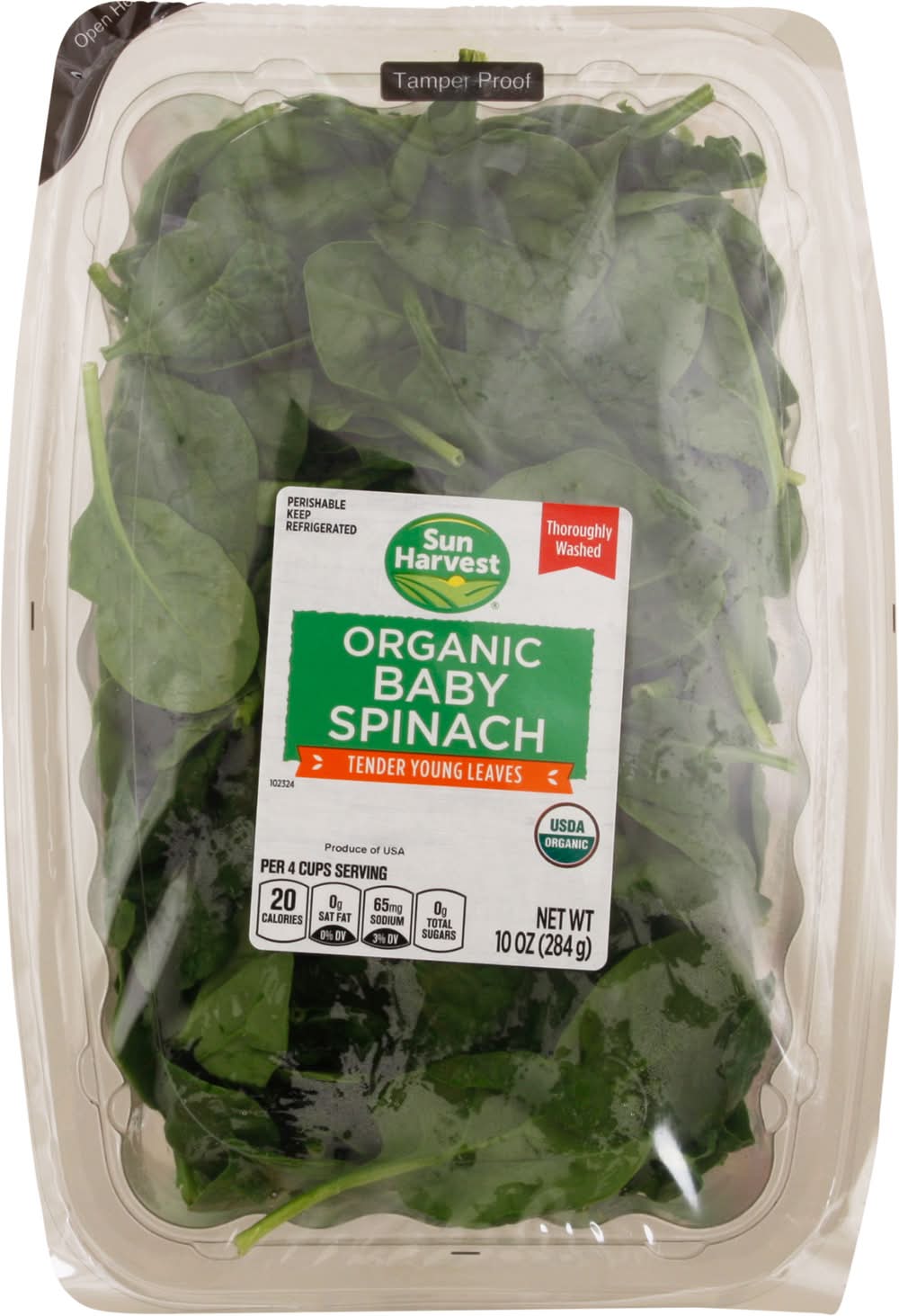 Sun Harvest Organic Baby Spinach (10 oz)