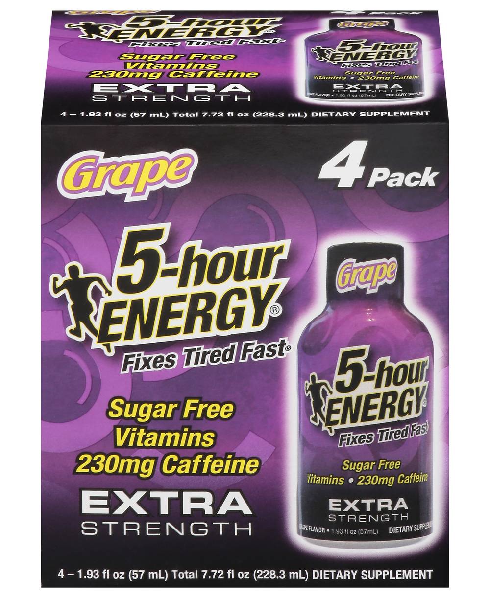 5 Hour Energy Extra Strength Grape Energy Shot (4 x 1.93 fl oz)