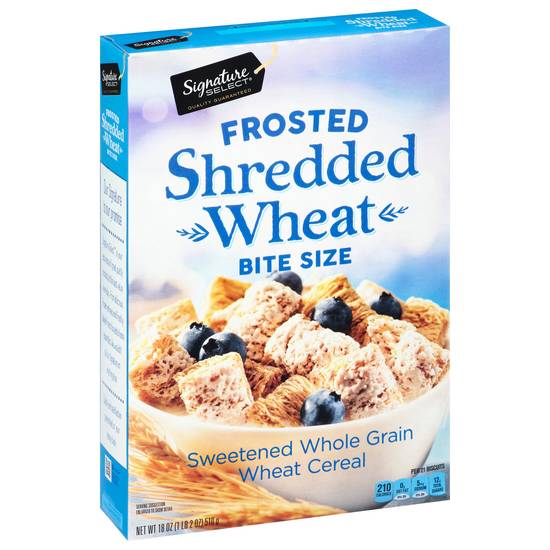 Signature Select Frosted Shredded Wheat Bite Size Cereal (18 oz)