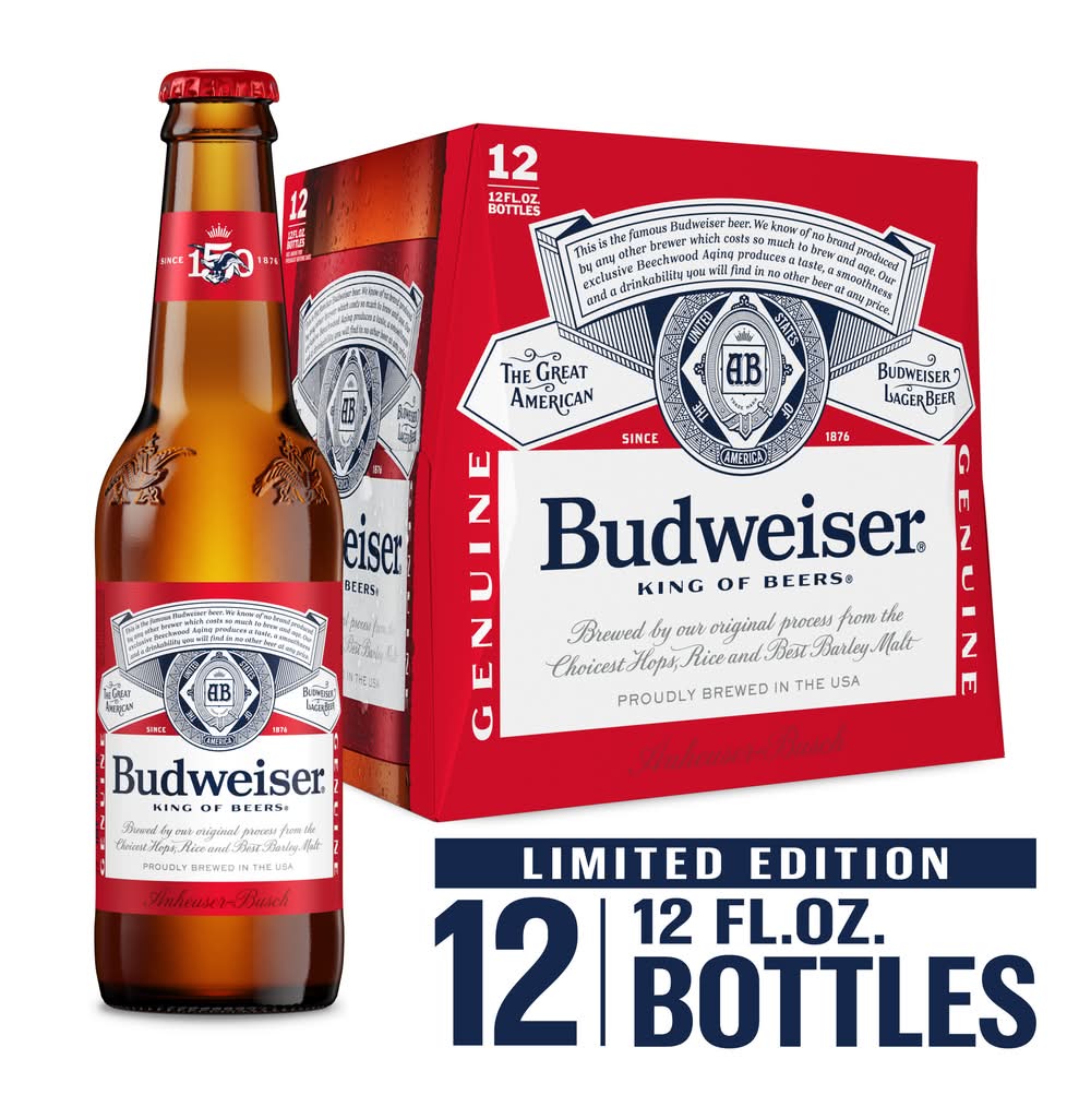 Budweiser American Style Lager Beer (12 x 12 fl oz)