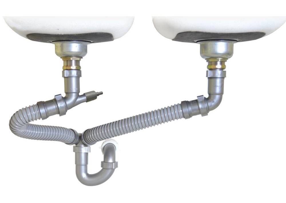 Snappy Trap All-In-One Drain Kit For Double Bowl Kitchen Sinks, 1.50 in